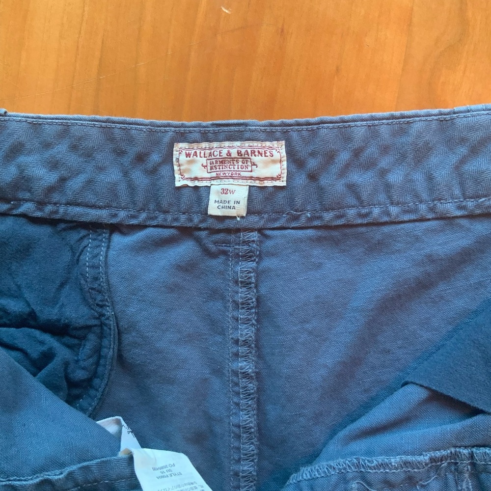 Men’s Wallace & Barns cotton/linen blue shorts